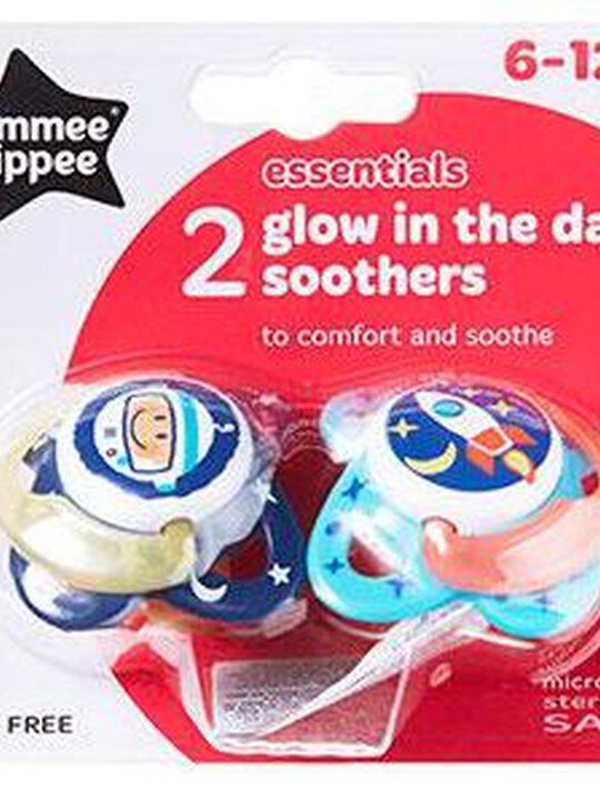TT Glow in the dark 6-12 m Silicon Soothers:No Color:No Size image number 1